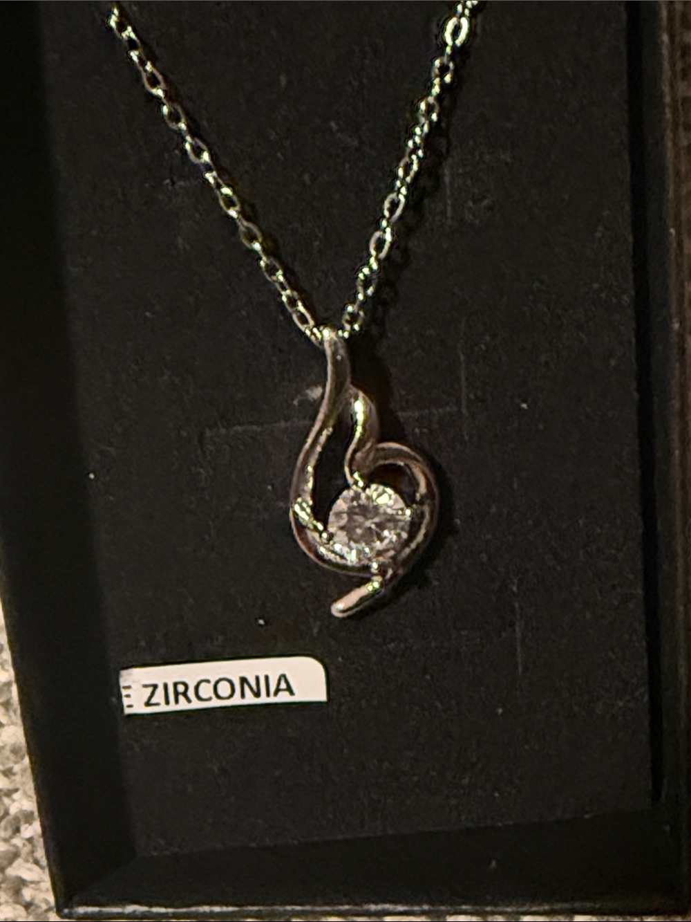 Sterling Silver Cubic Zirconia Pendant Necklace - Silver